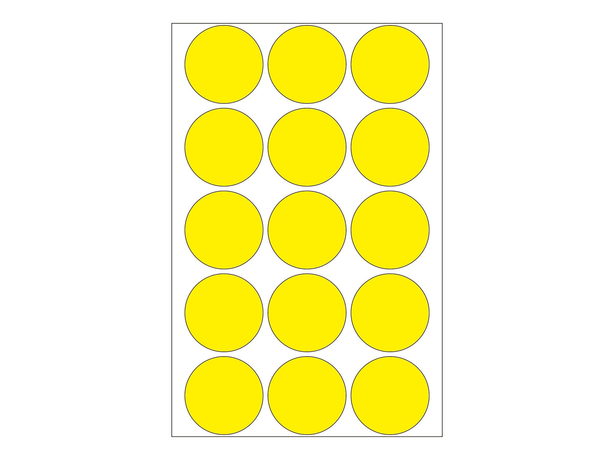 HERMA - Papier - permanent selbstklebend - Gelb - 32 mm rund 480 Etikett(en) (32 Bogen x 15)