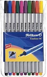 Pelikan Fineliner 96 - Fineliner - verschiedene Farben - 0.4 mm (Packung mit 10)