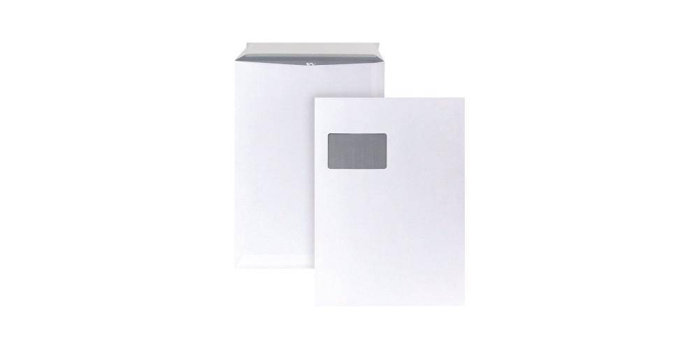 BONG Versandtasche DIN C4 mit Fenster 120g/m² mit Haftklebung Papier