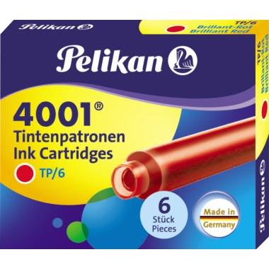 Pelikan Tintenpatrone 4001 TP/6 301192 brillantrot 6 St./Pack.