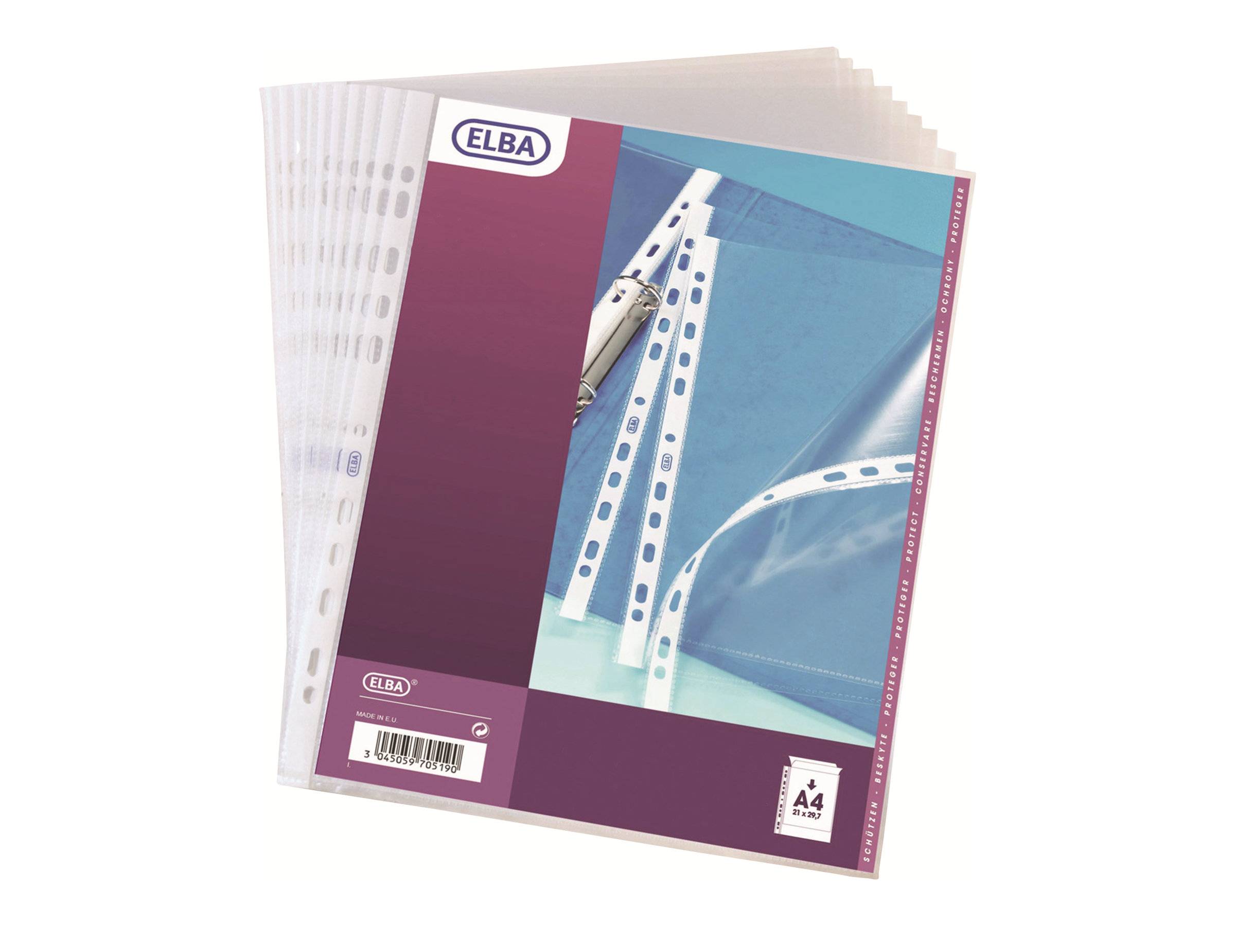 ELBA Economy - Schutzhülle - für A4 - Kapazität: 3 Blätter - kristallklar (Packung mit 100)