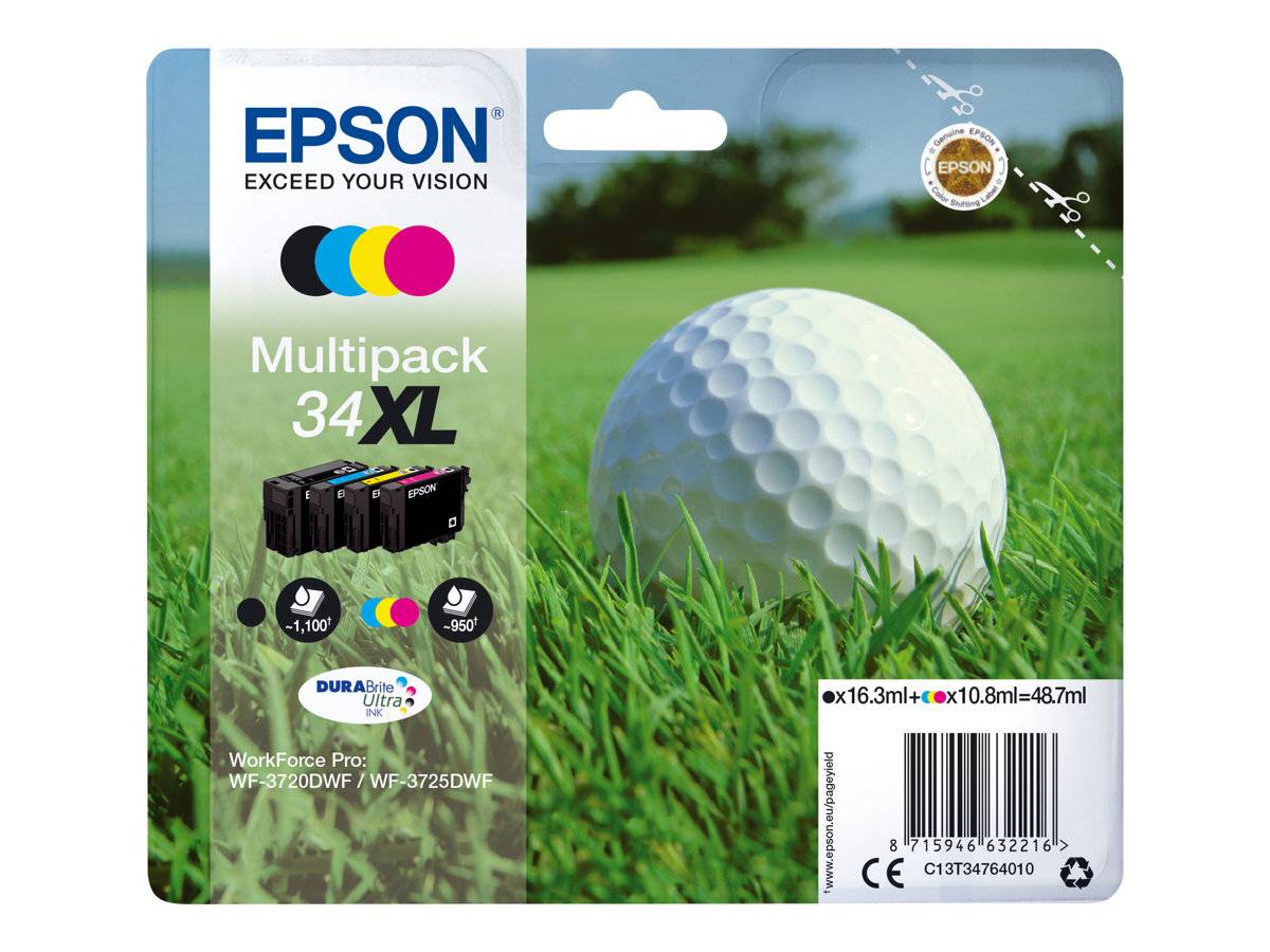 Epson 34XL - 4er-Pack - XL - Schwarz, Gelb, Cyan, Magenta