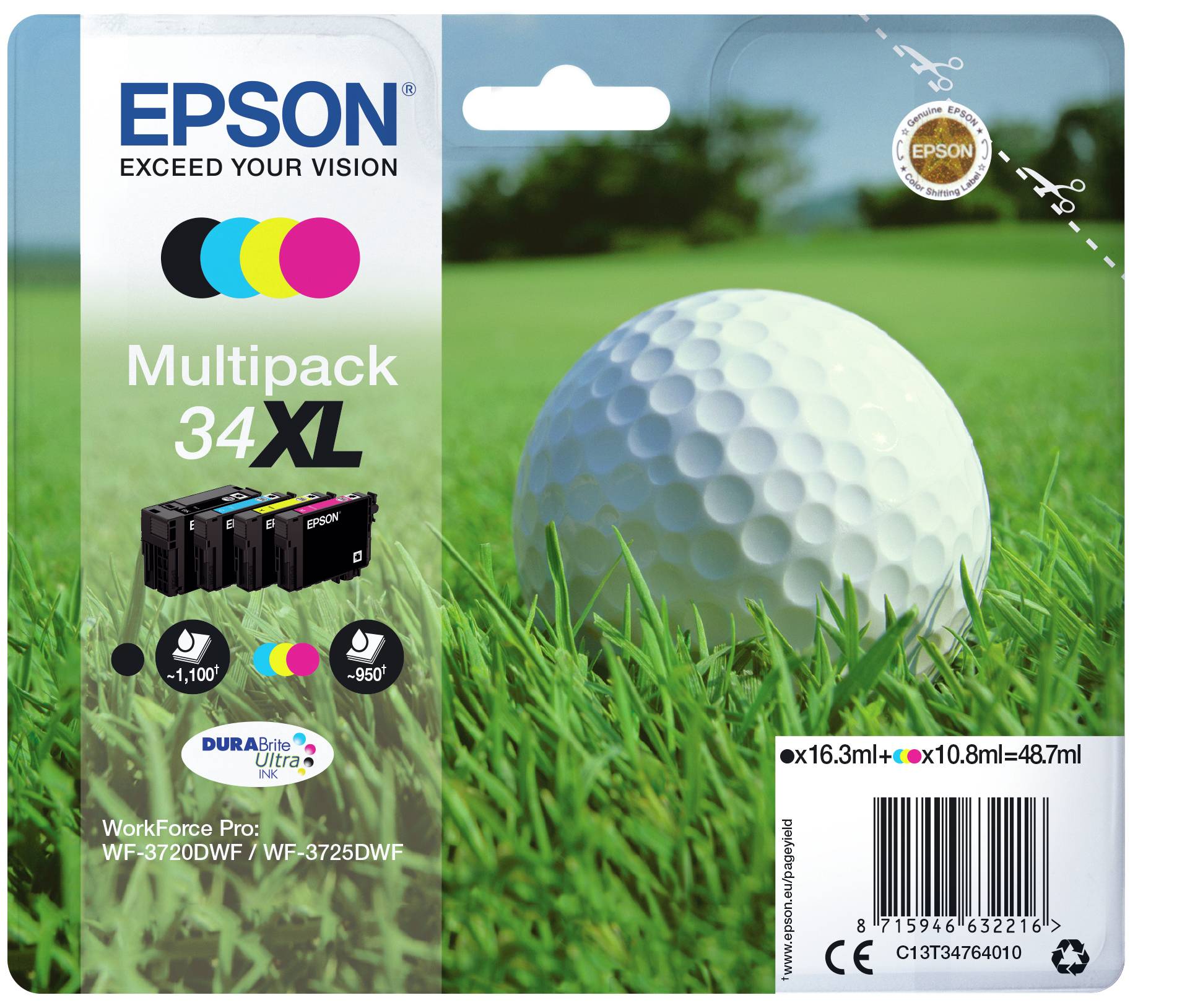Epson 34XL - 4er-Pack - XL - Schwarz, Gelb, Cyan, Magenta