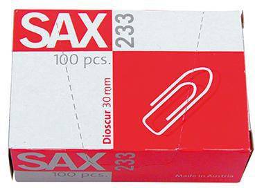 SAX Büroklammer 1-233-00 30mm verzinkt 100 St./Pack.