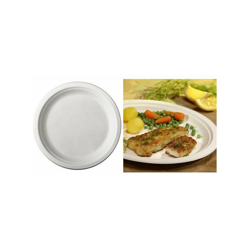PAPSTAR Zuckerrohr-Teller "pure", rund, 230 mm, 50er