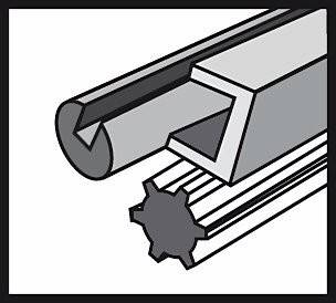 „Zwei Metallprofile: eine V-Nut-Extrusion und eine T-Nut-Extrusion, die üblicherweise im industriellen Rahmenbau und bei Maschinenmontageprozessen verwendet werden.