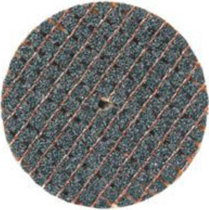 Eine kreisförmige, abrasive Trennscheibe mit strukturierter Oberfläche und braunen Mustern.