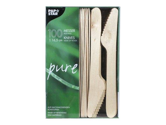 PAPSTAR pure - Messer - 16.5 cm - Einweg (Packung mit 100)