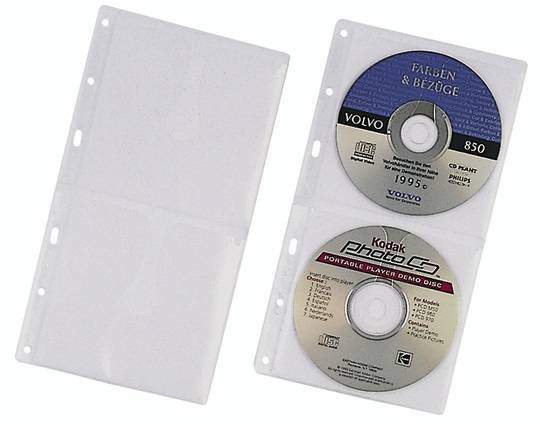 Durable CD Wallets - CD-Umschläge - Kapazität: 2 CD - durchsichtig (Packung mit 5)