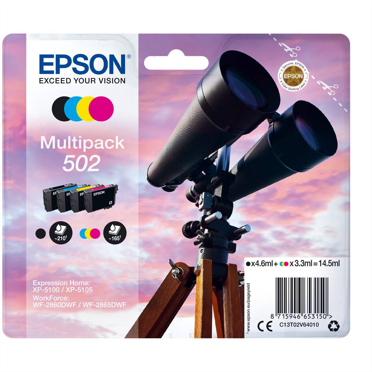 Epson 502 Multipack - 4er-Pack - Schwarz, Gelb, Cyan, Magenta