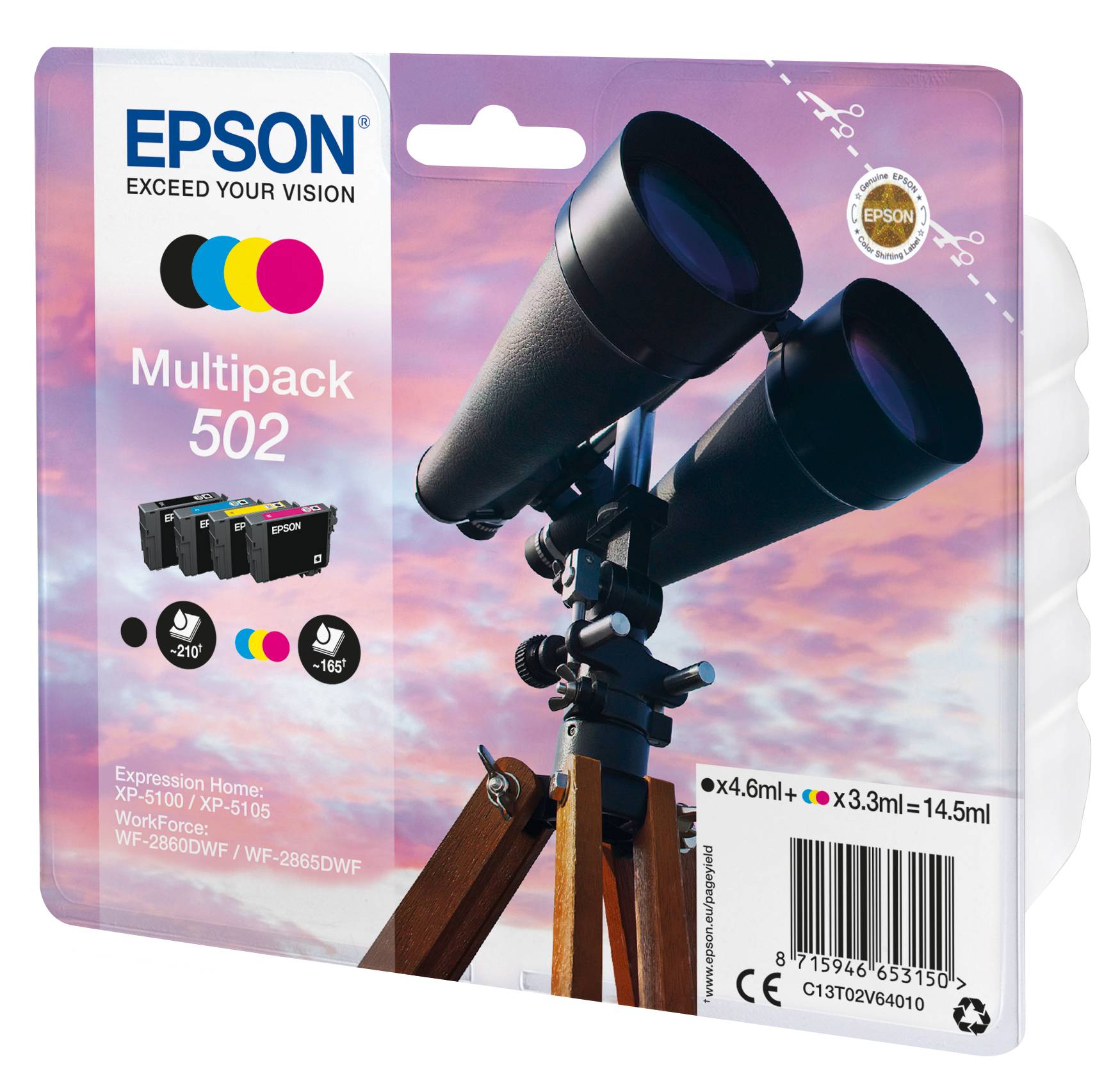 Epson 502 Multipack - 4er-Pack - Schwarz, Gelb, Cyan, Magenta