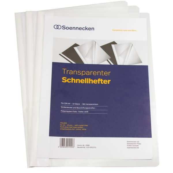 Schnellhefter 2968 DIN A4 PP weiß 10 Stück