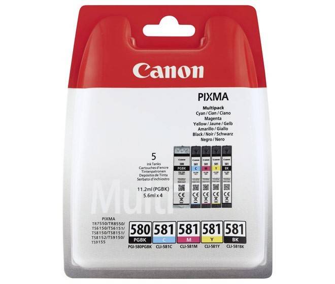 Canon PIXMA Tintenpatronenset, enthält Farben: Cyan, Magenta, Gelb und Schwarz, kompatibel mit verschiedenen Canon-Druckern.