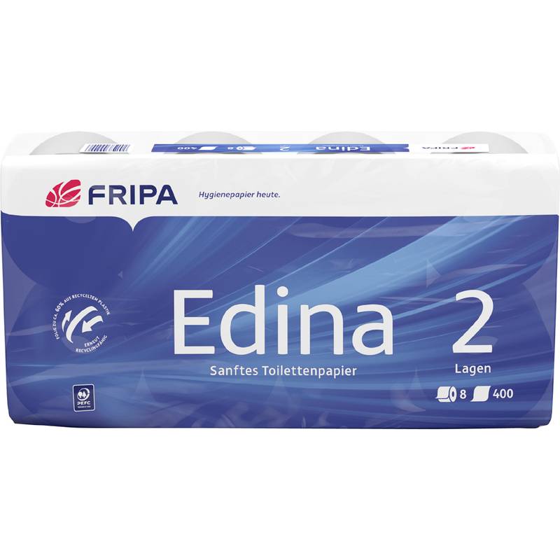 Fripa Toilettenpapier Edina, 2-lagig, hochweiß