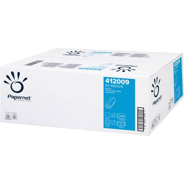 Papierhandtuch 412009 2-lagig Z 22x24cm weiß 20x200 Blatt