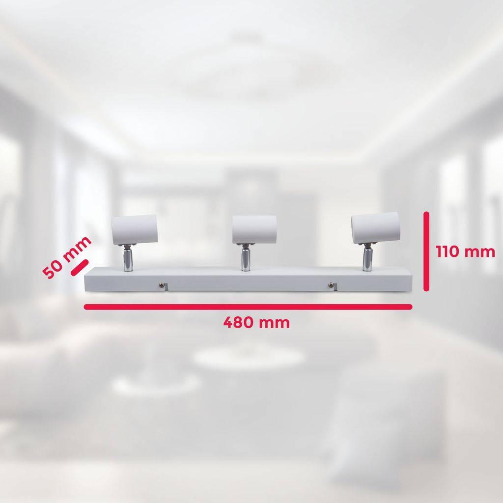 Deckenleuchte Retro Vintage Spot weiß Deckenlampe Industrie-Lampe Flur 3x E27