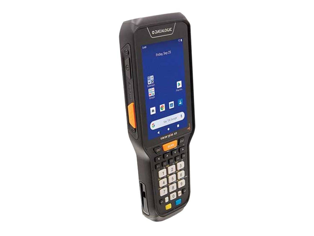 Tragbarer robuster Datalogic-Barcodescanner mit Android-Touchscreen und Tastenfeld.