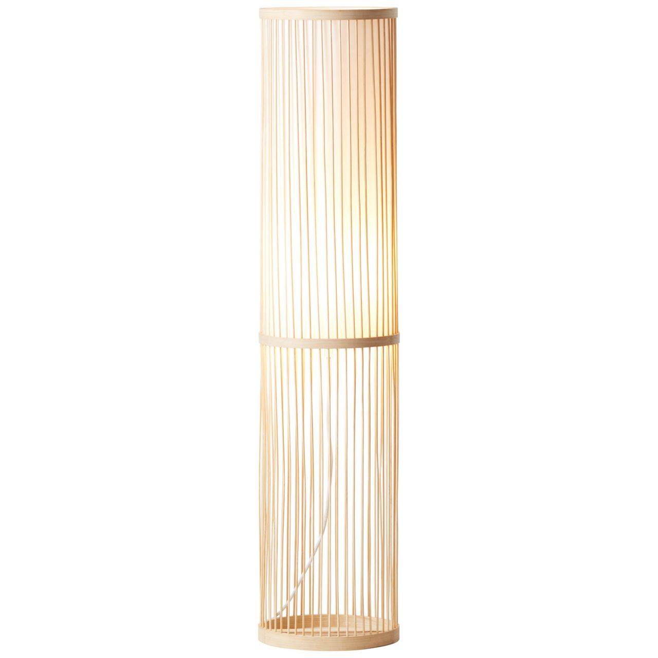 BRILLIANT Lampe Nori Standleuchte 1flg natur/weiß | 1x A60, E27, 40W, geeignet für Normallampen (nicht enthalten) | Mit Fußschalter
