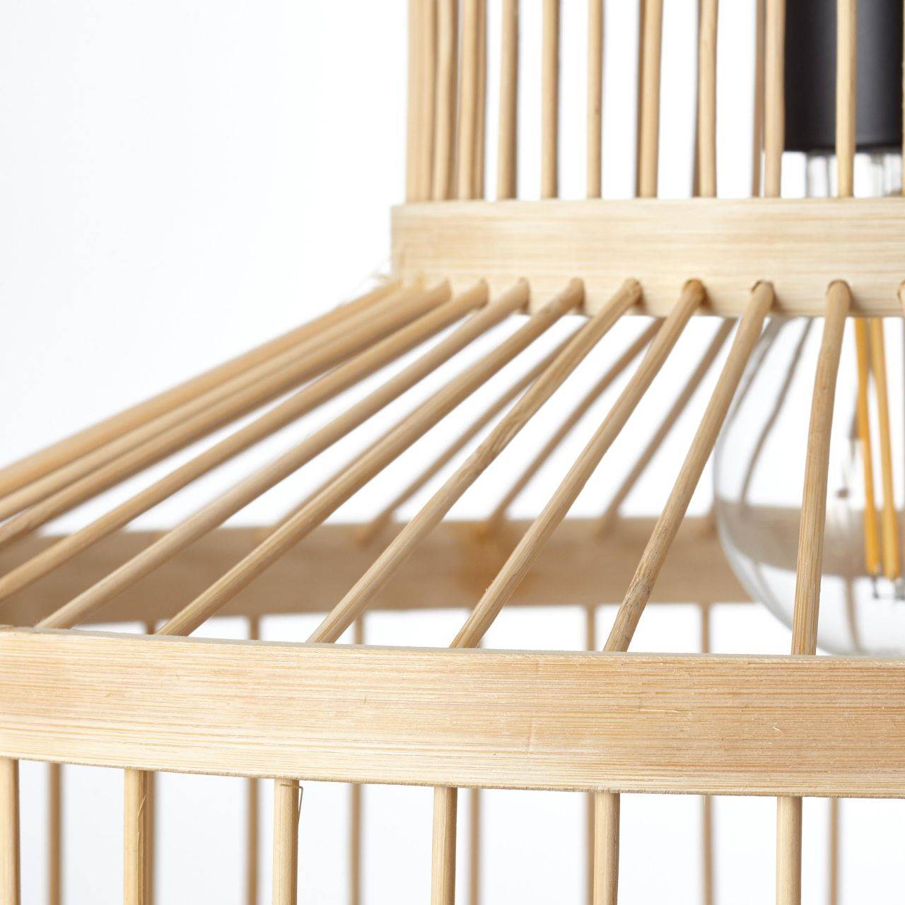 BRILLIANT Teva Pendelleuchte 1flg schwarz/natur Innenleuchten,Pendelleuchten | 1x A60, E27, 40W, geeignet für Normallampen (nicht enthalten) | In