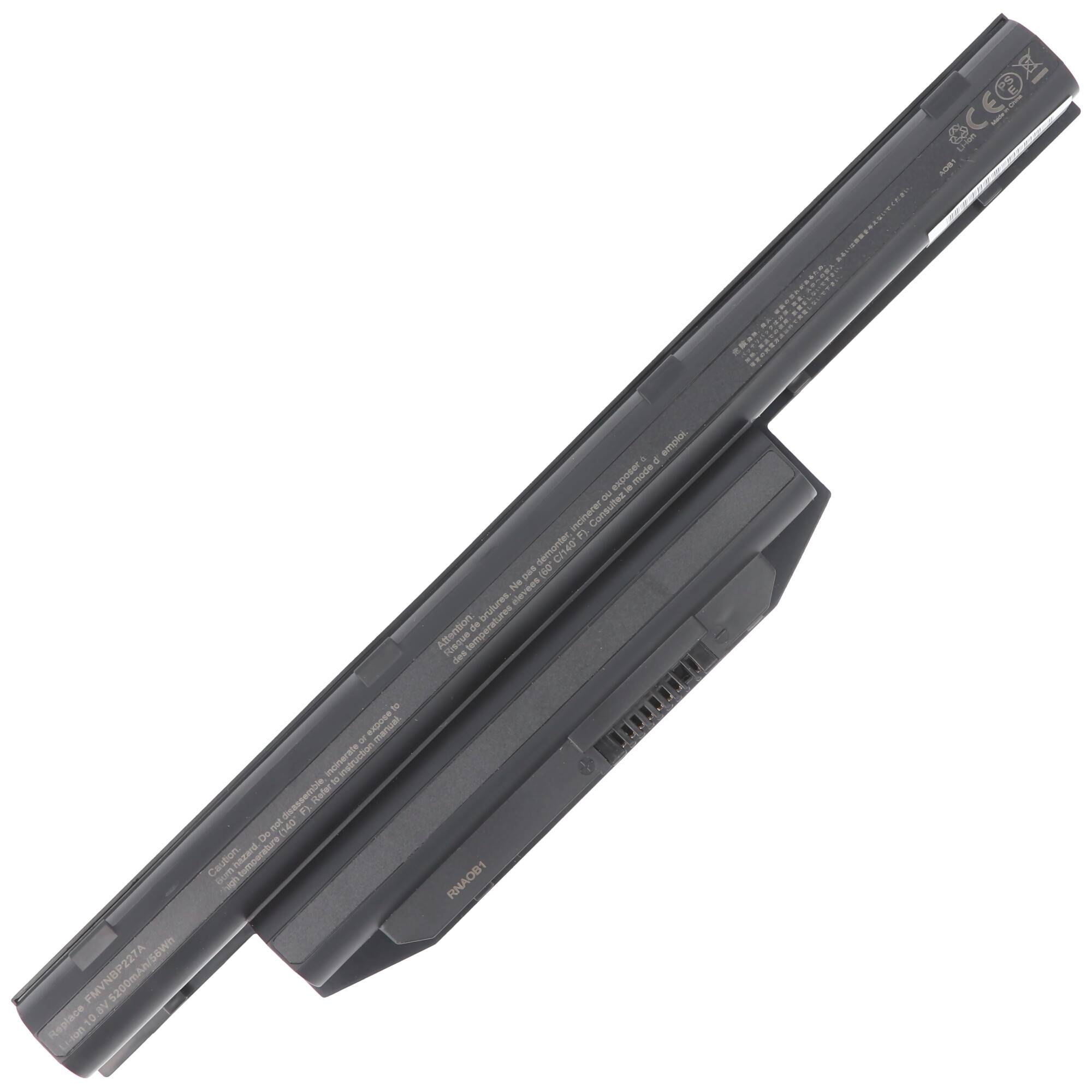 Akku passend für Fujitsu Lifebook E733, E743 Li-ion 10,8V 5200mAh 56,2Wh, black