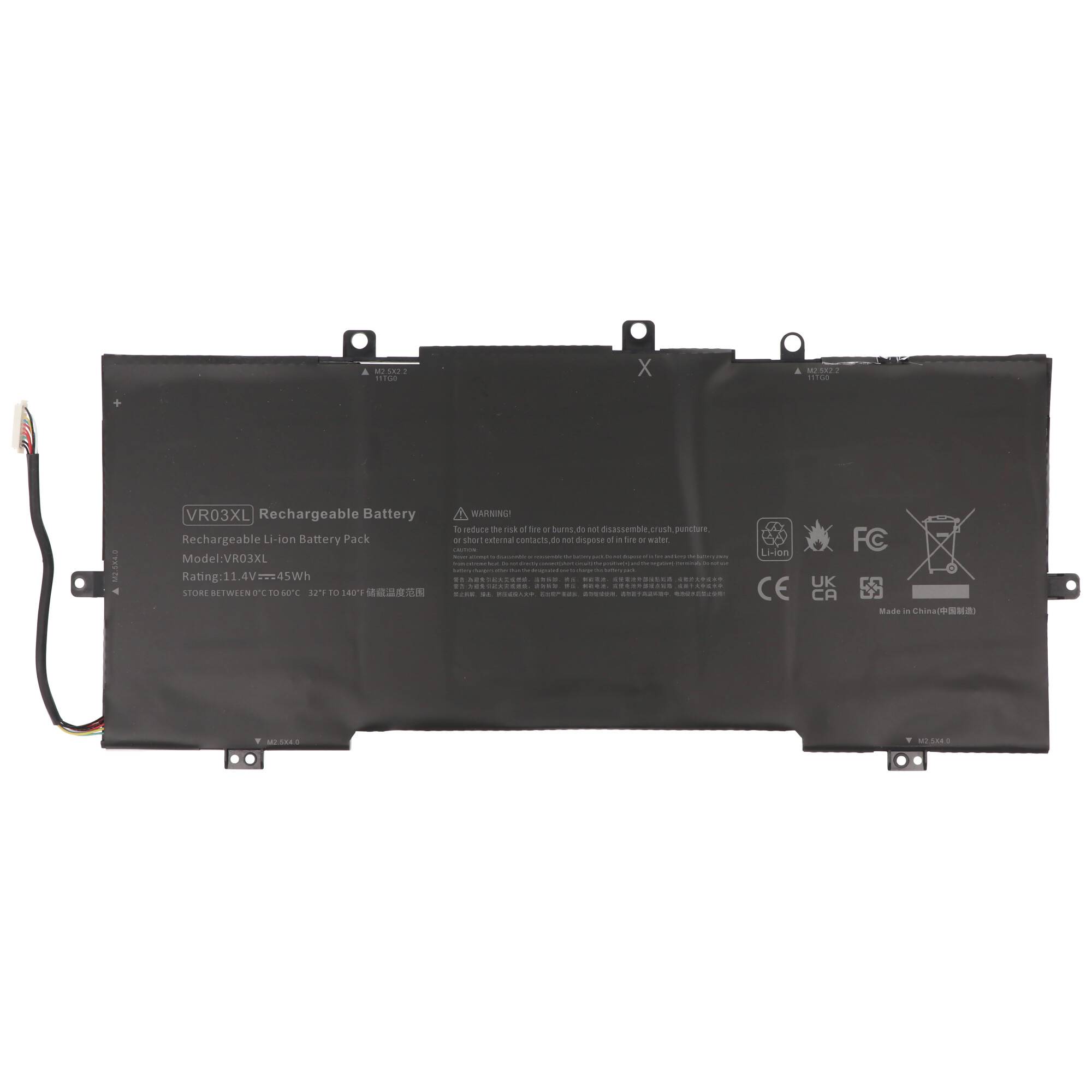 Akku passend für HP Envy 13-D, VR03XL Li-Polymer, 11,4V, 3900mAh, 44,5Wh, built-in ohne Werkzeug