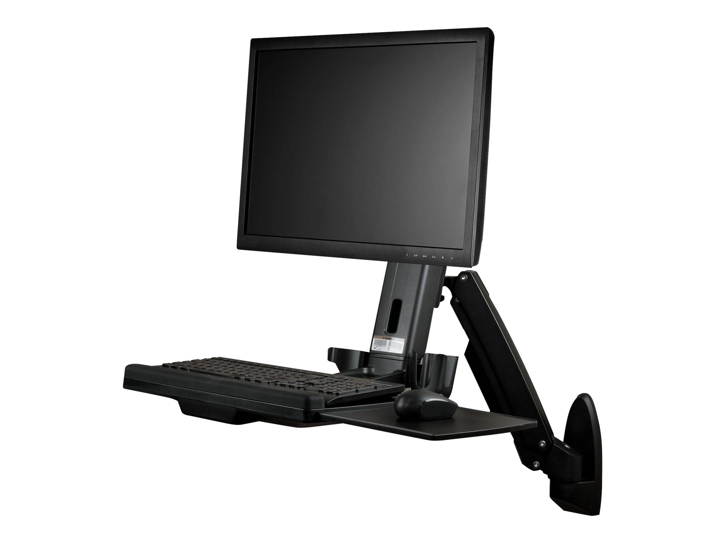 StarTech.com Wandmontage Sitz-/ Steh Workstation - 1 Monitor bis zu 24"" - VESA - Höhenverstellbarer Ergonomischer