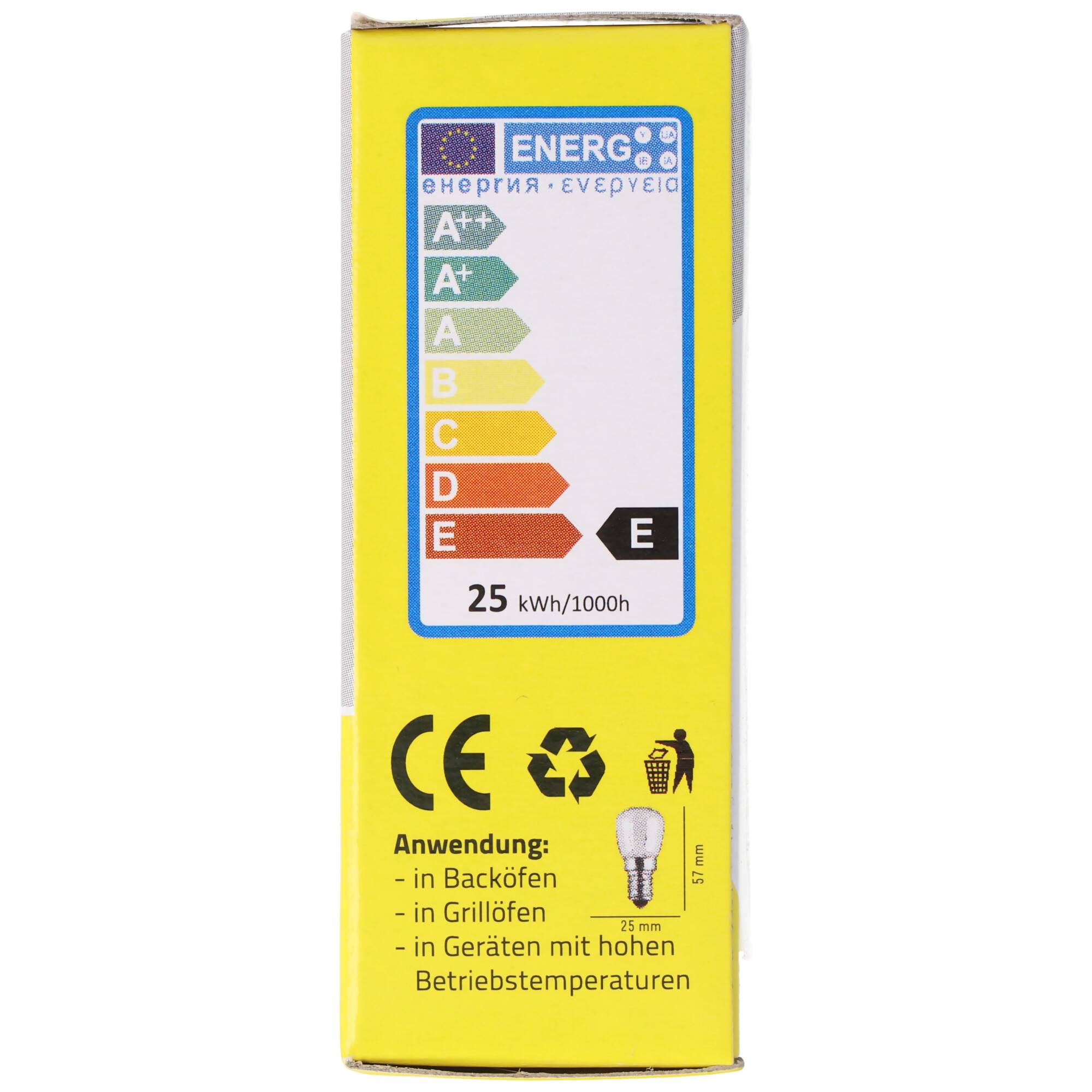 Backofenlampe E14 mit 25 Watt temperaturfest bis 300°C