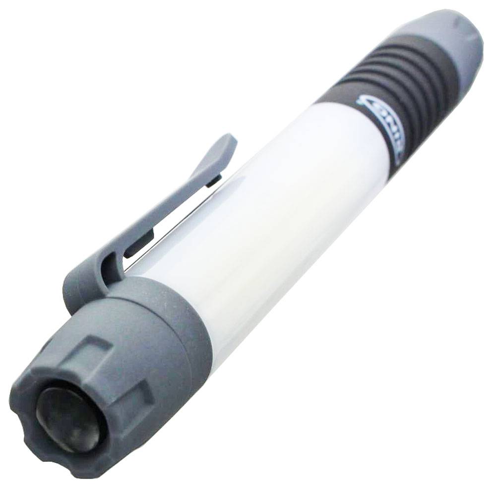 LED Leuchtstab inklusive Batterien, mit Magnet-Sockel und drehbarem Taschenklipp für freihändiges Arbeiten, 1 Stück