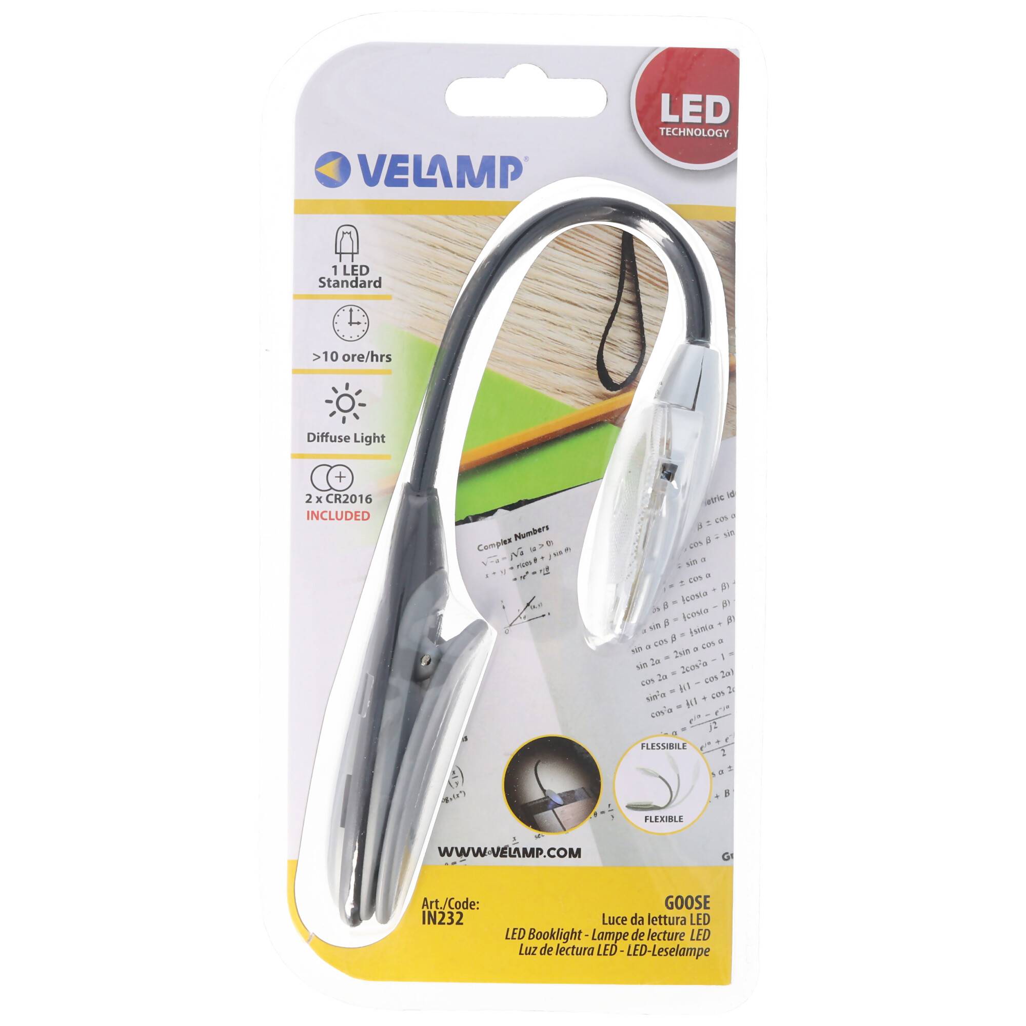 Die LED Leseleuchte inklusive der 2 Stück CR2016 Lithium Batterien