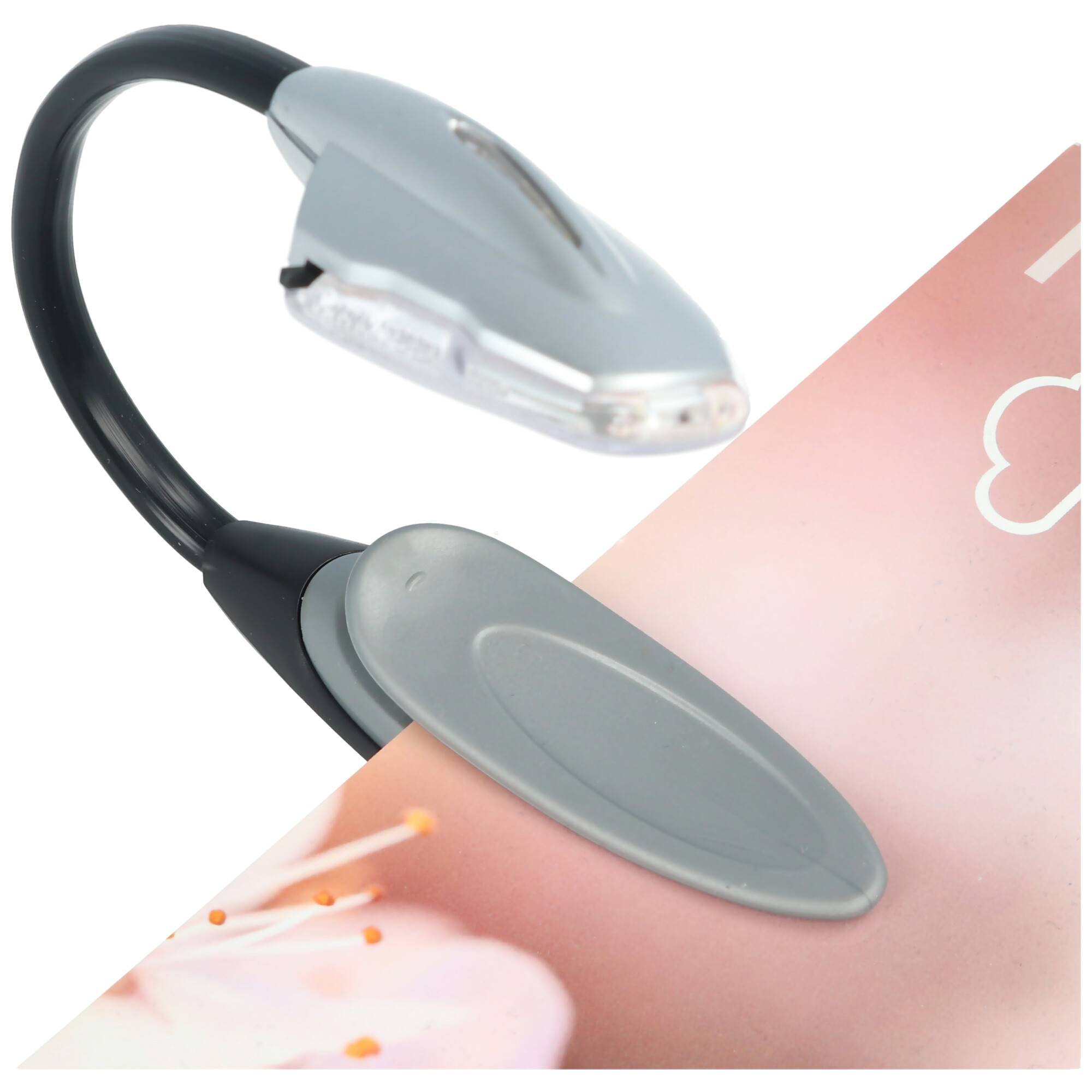 Die LED Leseleuchte inklusive der 2 Stück CR2016 Lithium Batterien