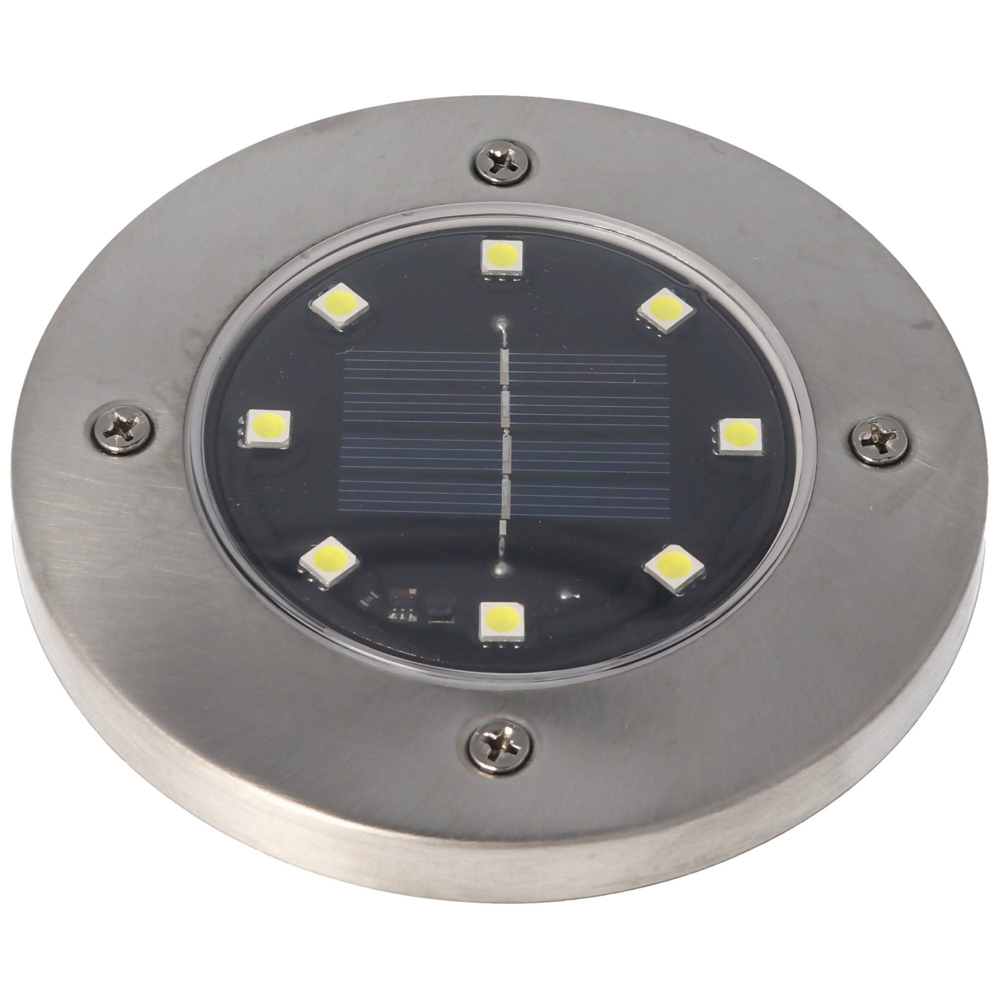 2er Set LED Solar Bodenstrahler, Edelstahl, wasserdicht IP44, inklusive NiMH AA 2,3V 400mAh Akku