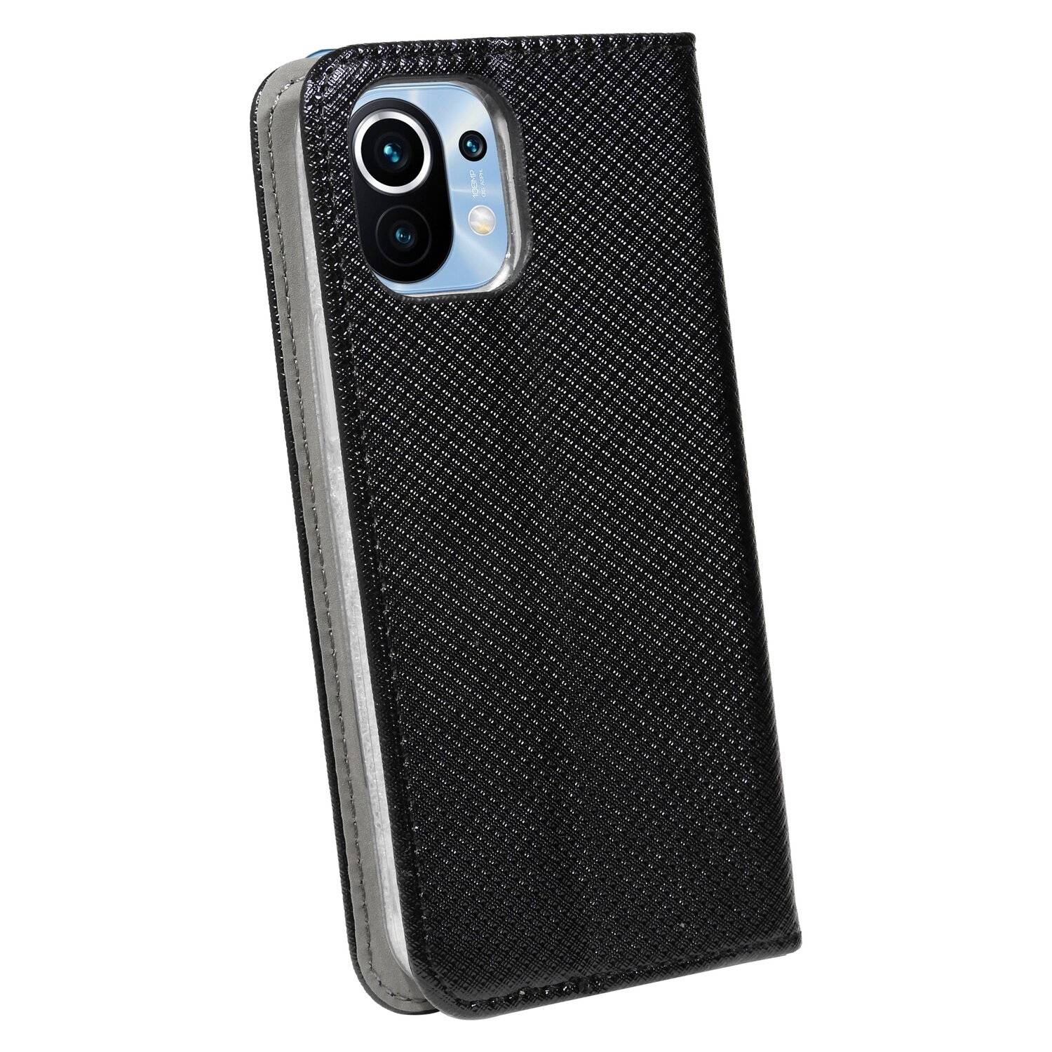 Buch Tasche "Smart" für XIAOMI MI 11 Handy Hülle Etui Brieftasche Schutzhülle mit Standfunktion, Kartenfach Schwarz