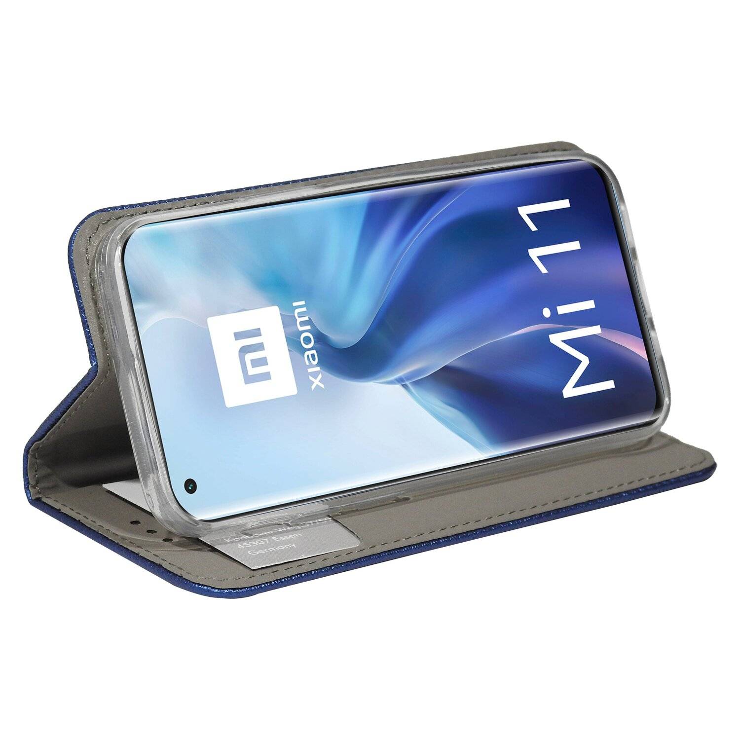 Buch Tasche "Smart" für XIAOMI MI 11 Handy Hülle Etui Brieftasche Schutzhülle mit Standfunktion, Kartenfach Blau