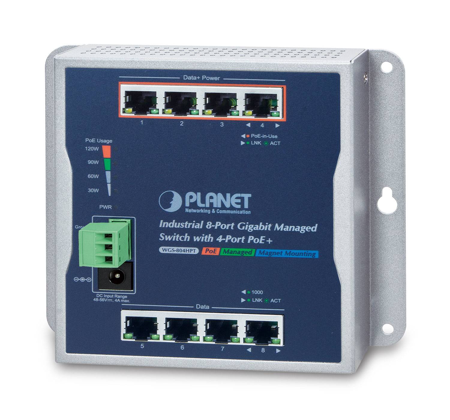 PLANET WGS-804HPT - Switch - managed - 4 x 10/100/1000 (PoE+)