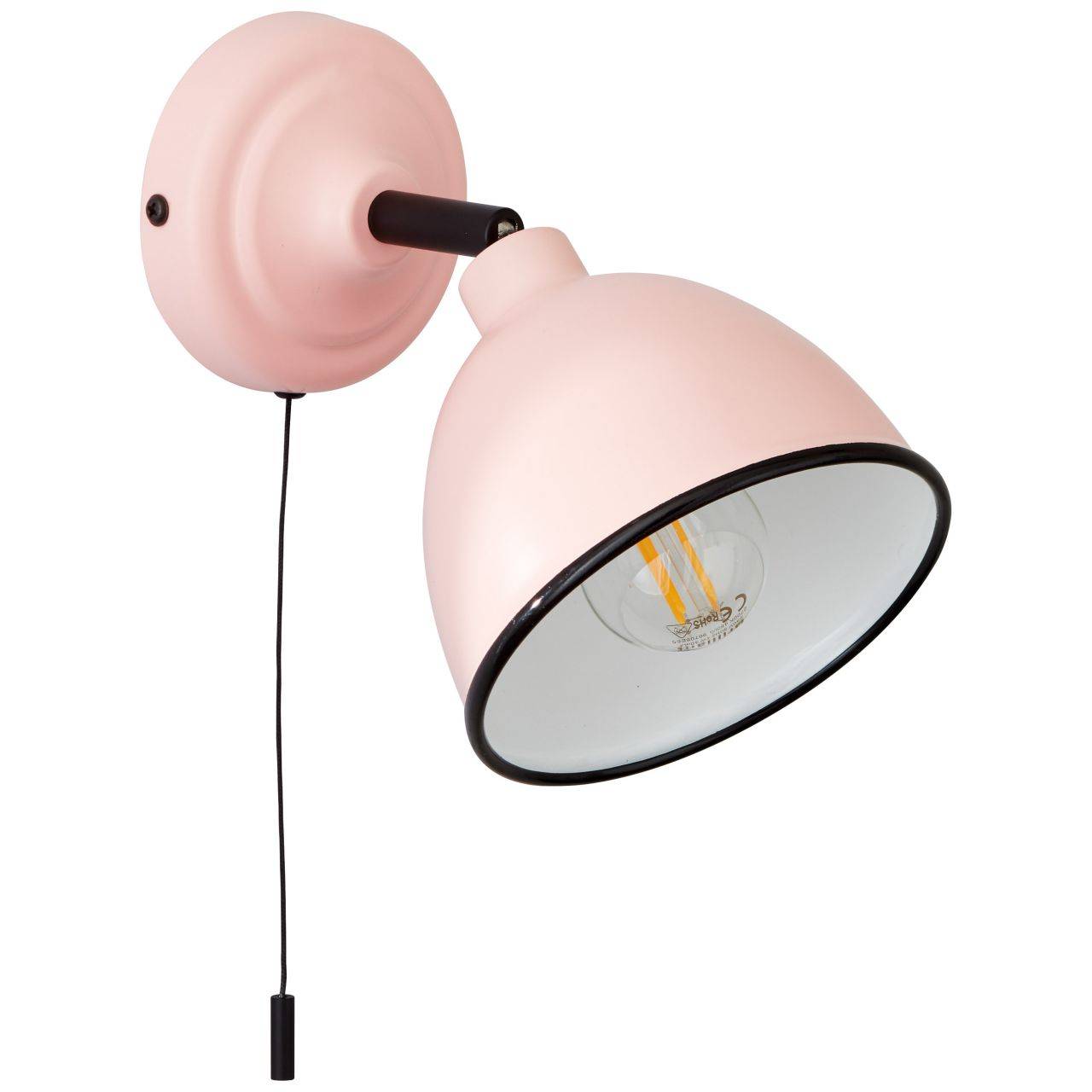BRILLIANT Lampe Telio Wandleuchte Zugschalter ros1x D45, E14, 28W, geeignet für Tropfenlampen (nicht enthalten) | Mit Zugschalter