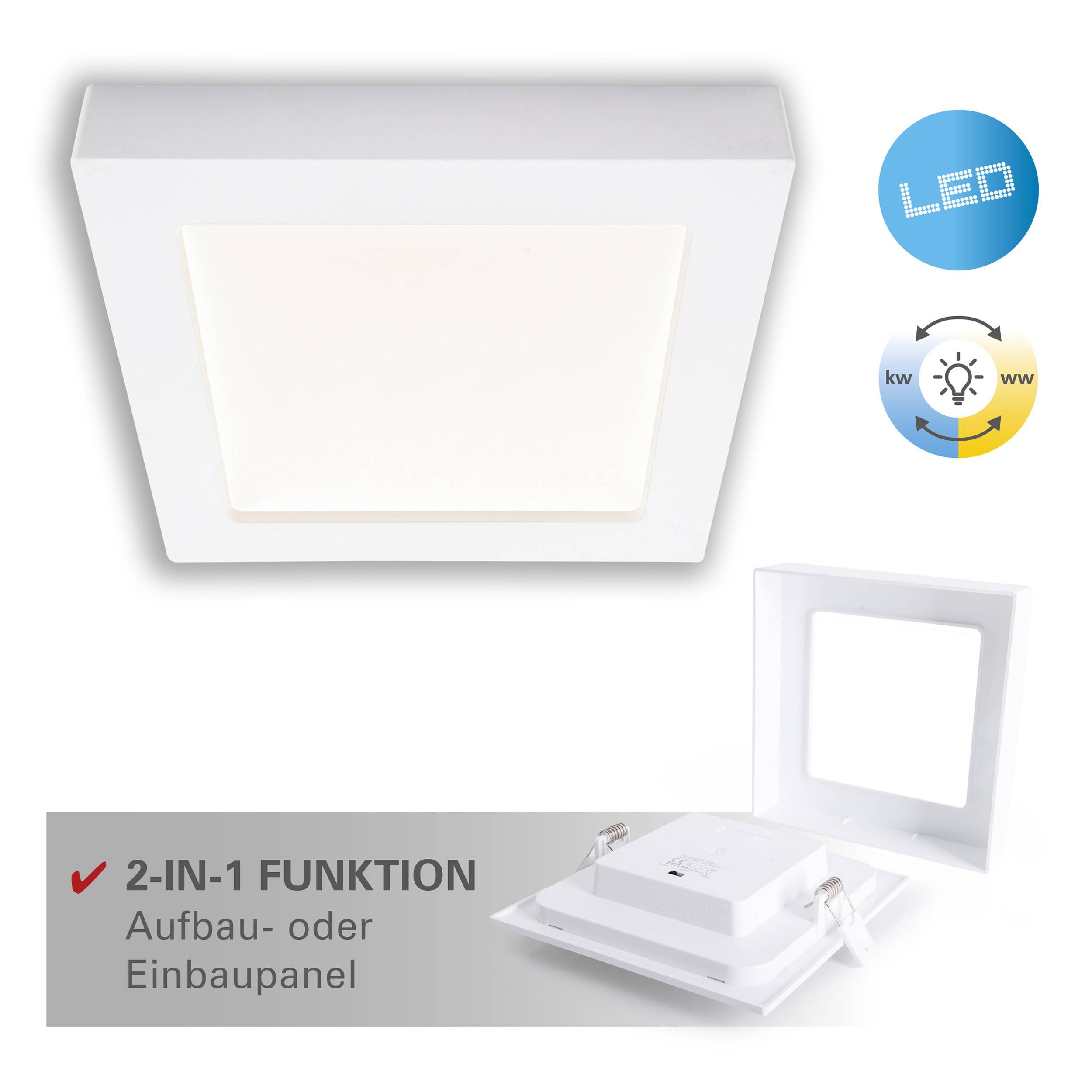 LED Ein-/Aufbauleuchte "KOMPLEX" D:22,7cm