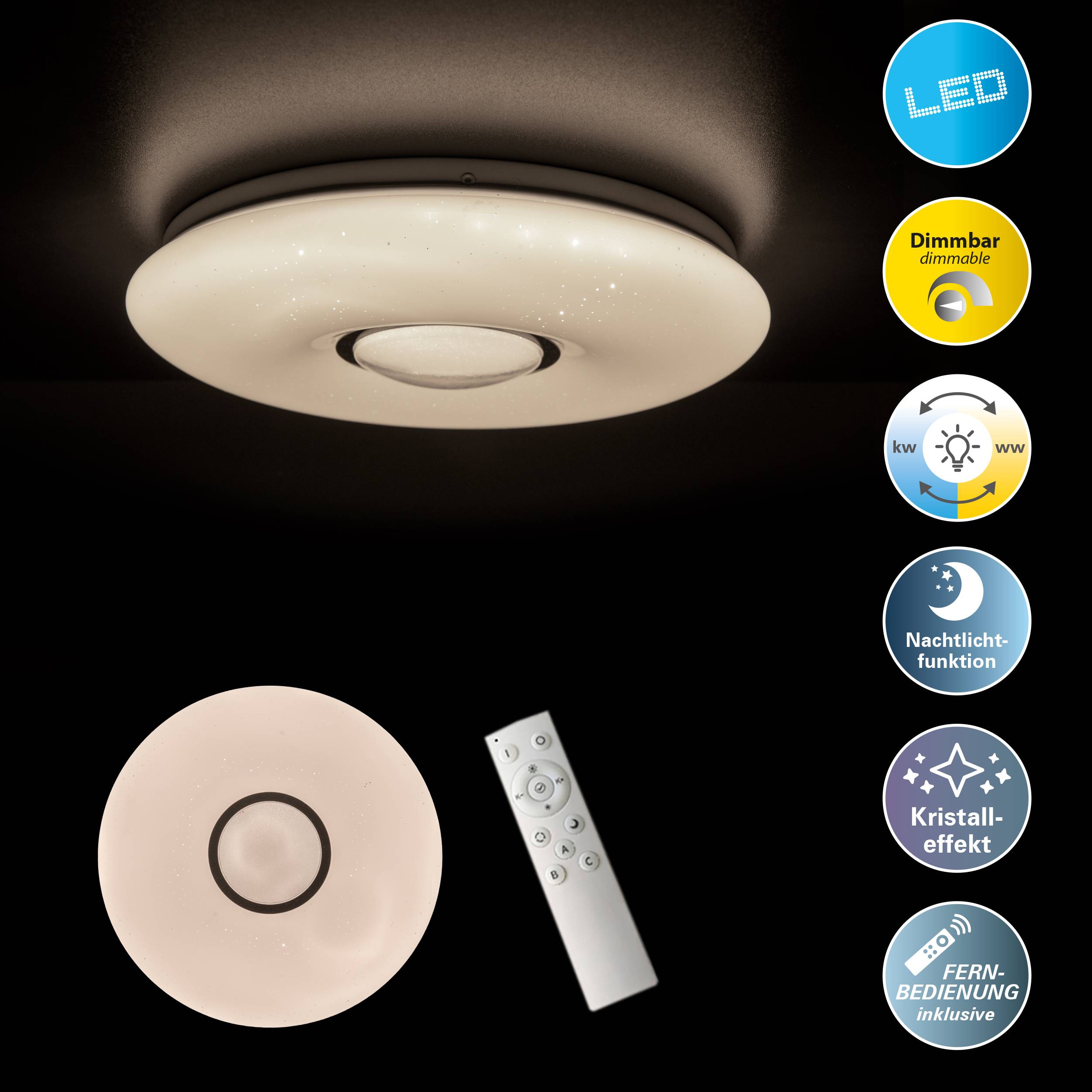 LED Deckenleuchte D. ca 50cm "PICTON"