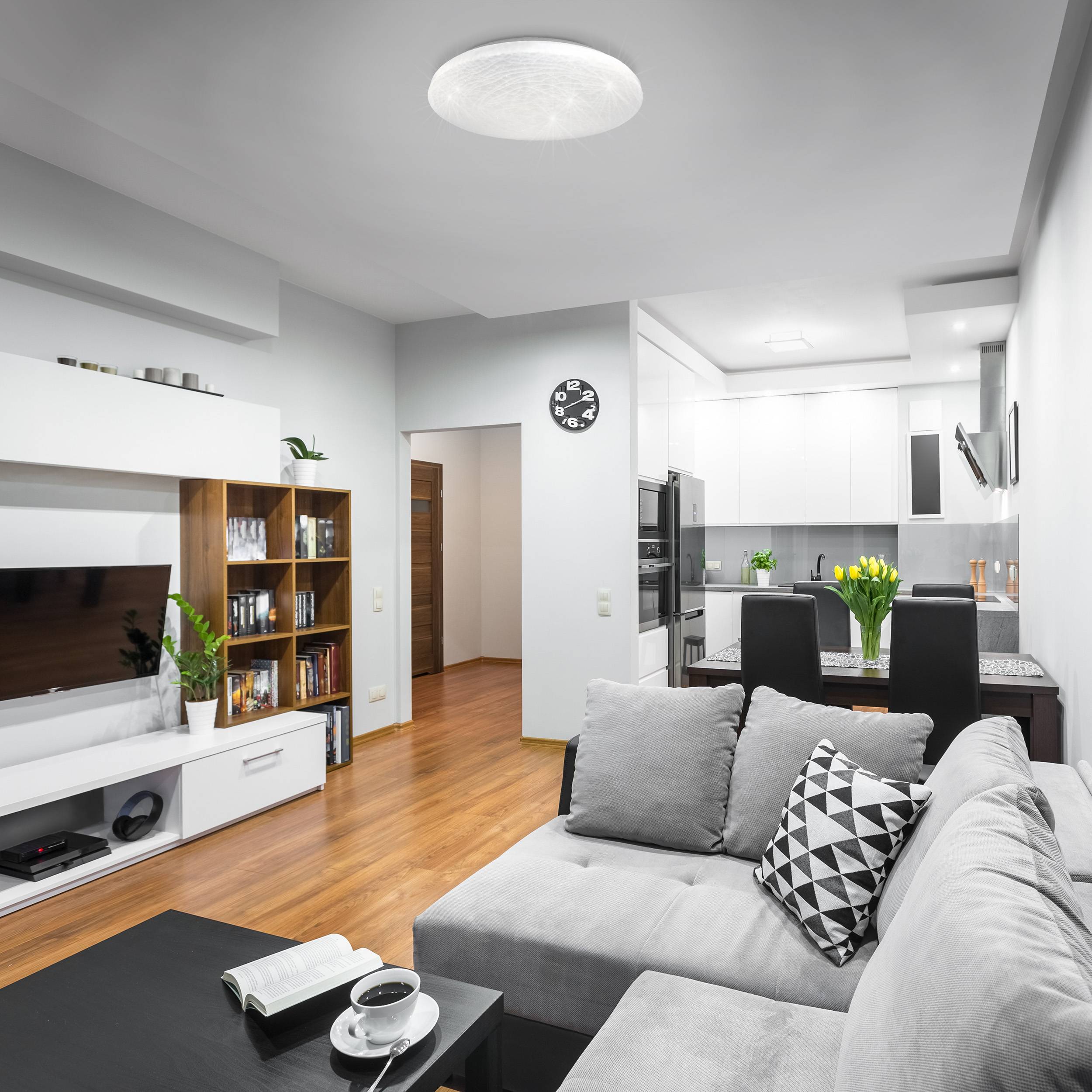 LED Deckenleuchte "POLARIS" d: 48cm Kristalleffekt