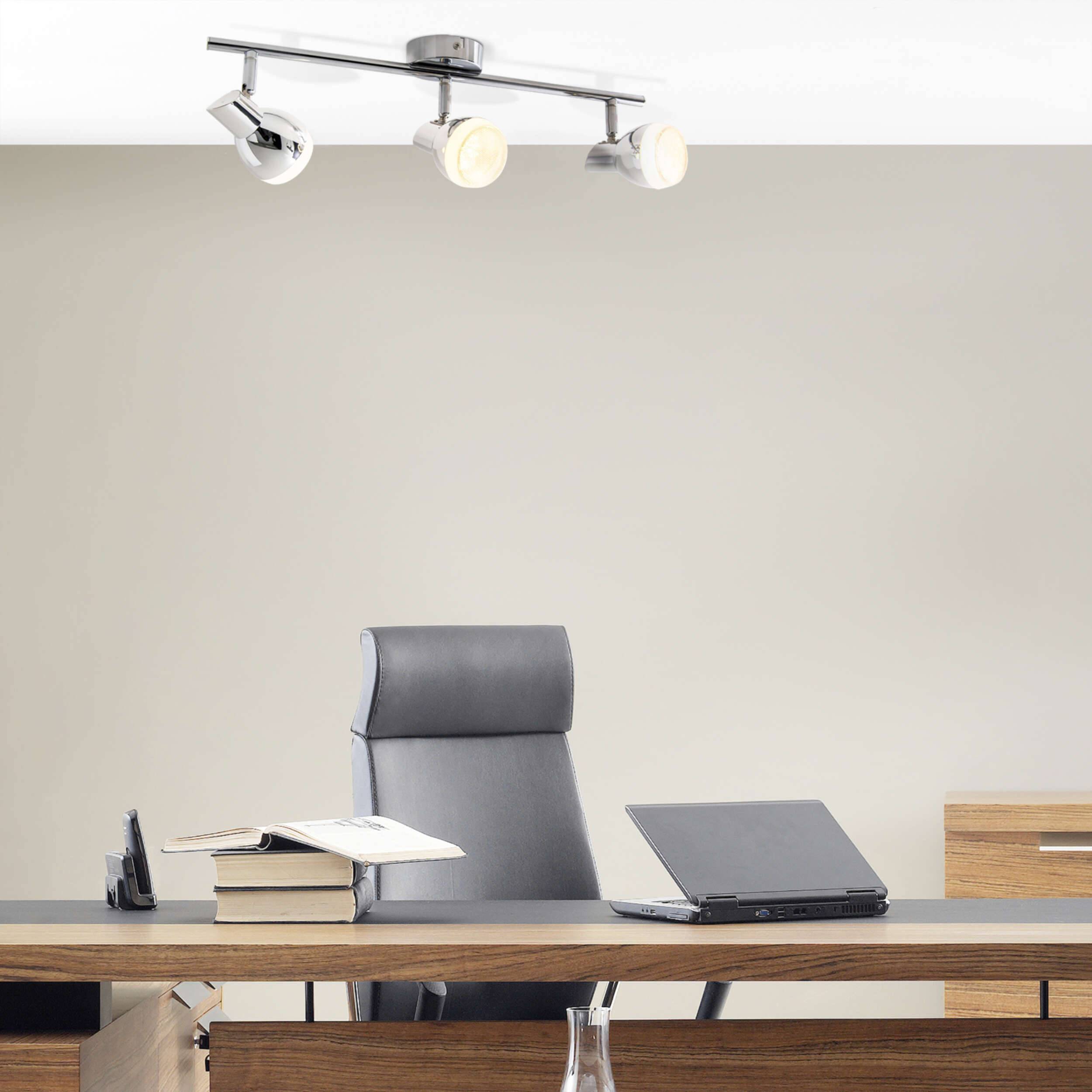 3er LED-Wand- u. Deckenschiene "CHROMEY" l:48cm