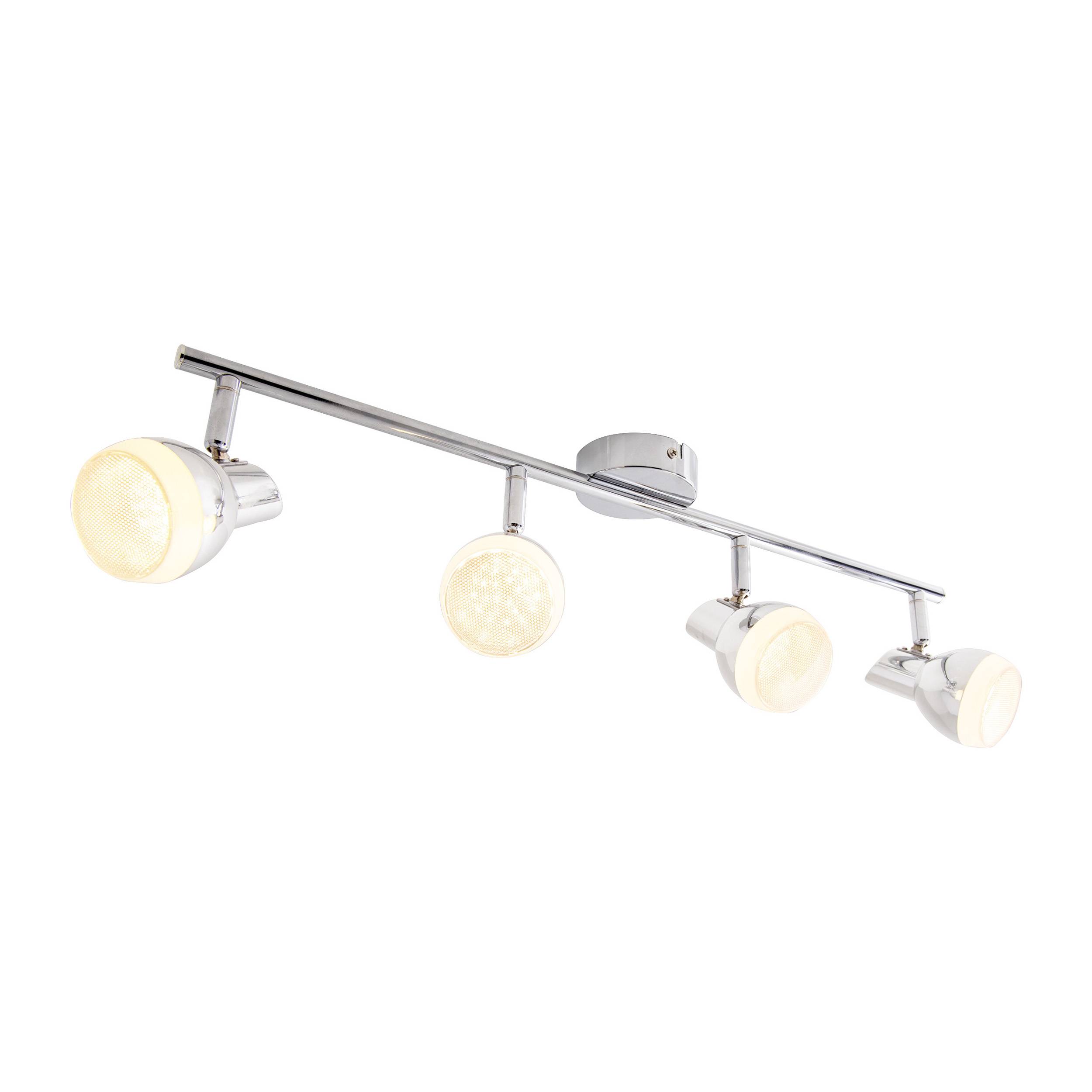 4er LED-Wand- u. Deckenschiene "Chromey"