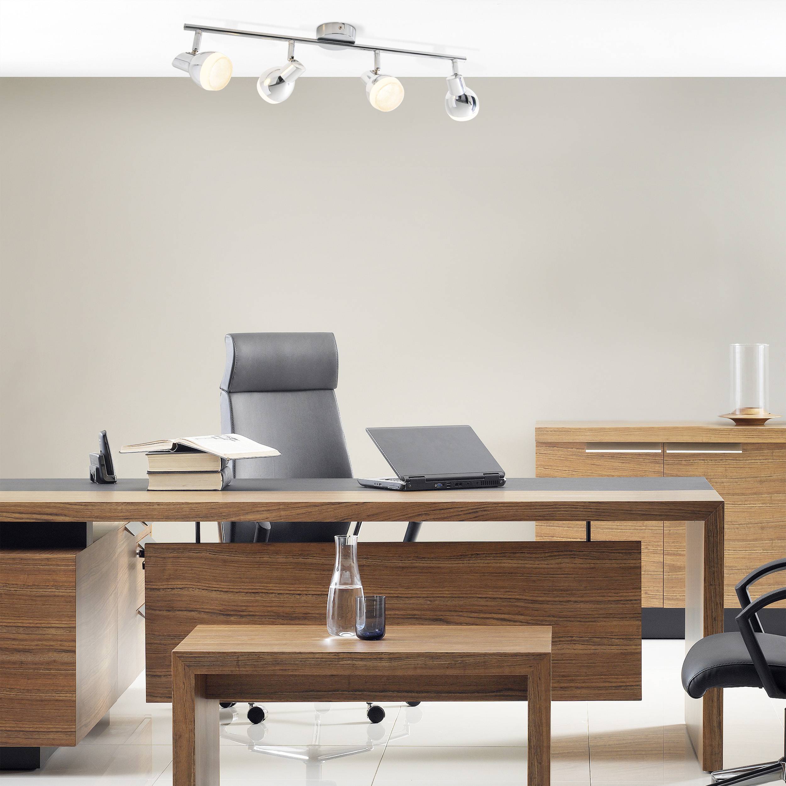 4er LED-Wand- u. Deckenschiene "Chromey"