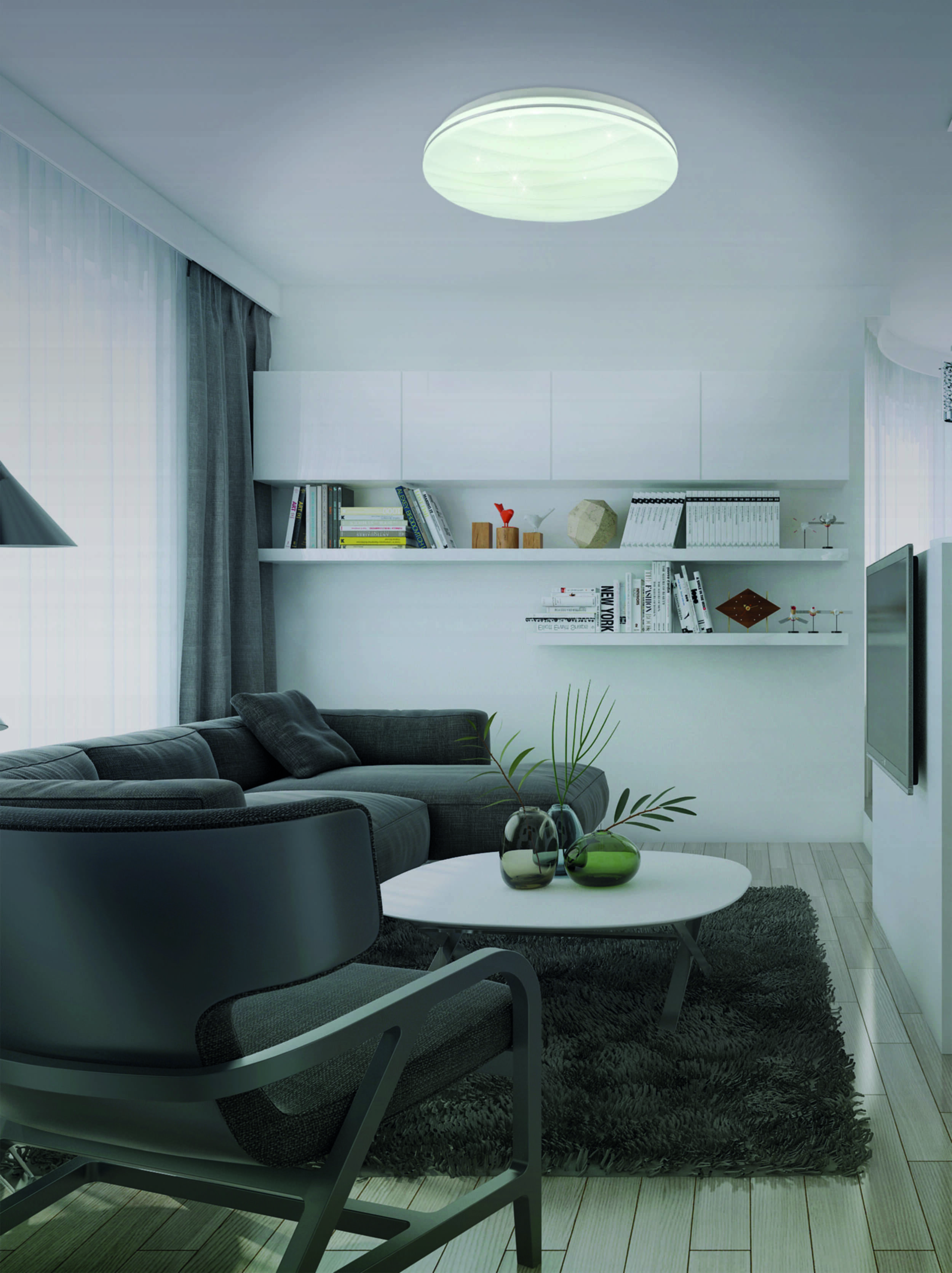 Smart Home LED Deckenleuchte "AUSTIN" mit Kristalleffekt