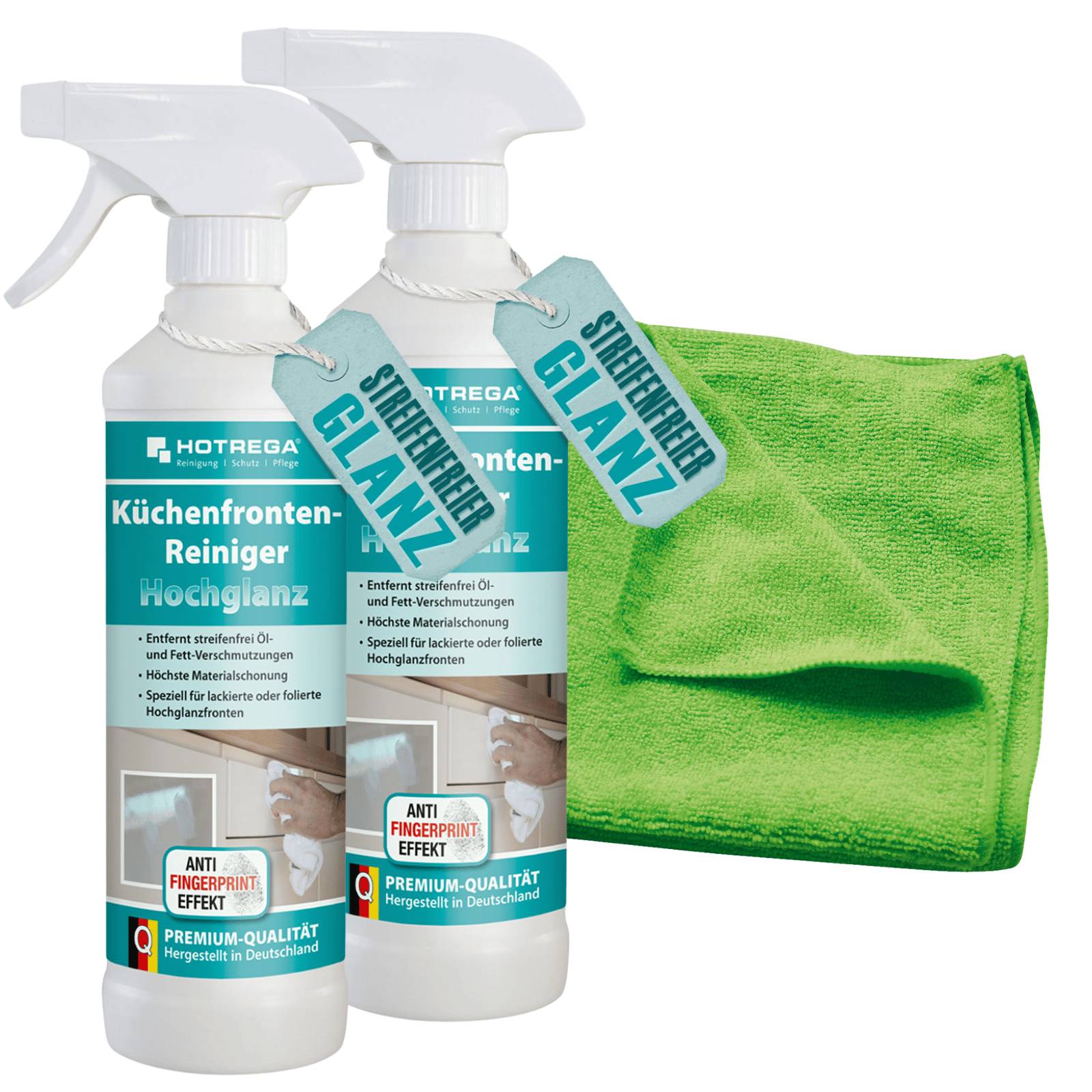 HOTREGA Küchenfronten Reiniger Hochglanz Set 3-teilig