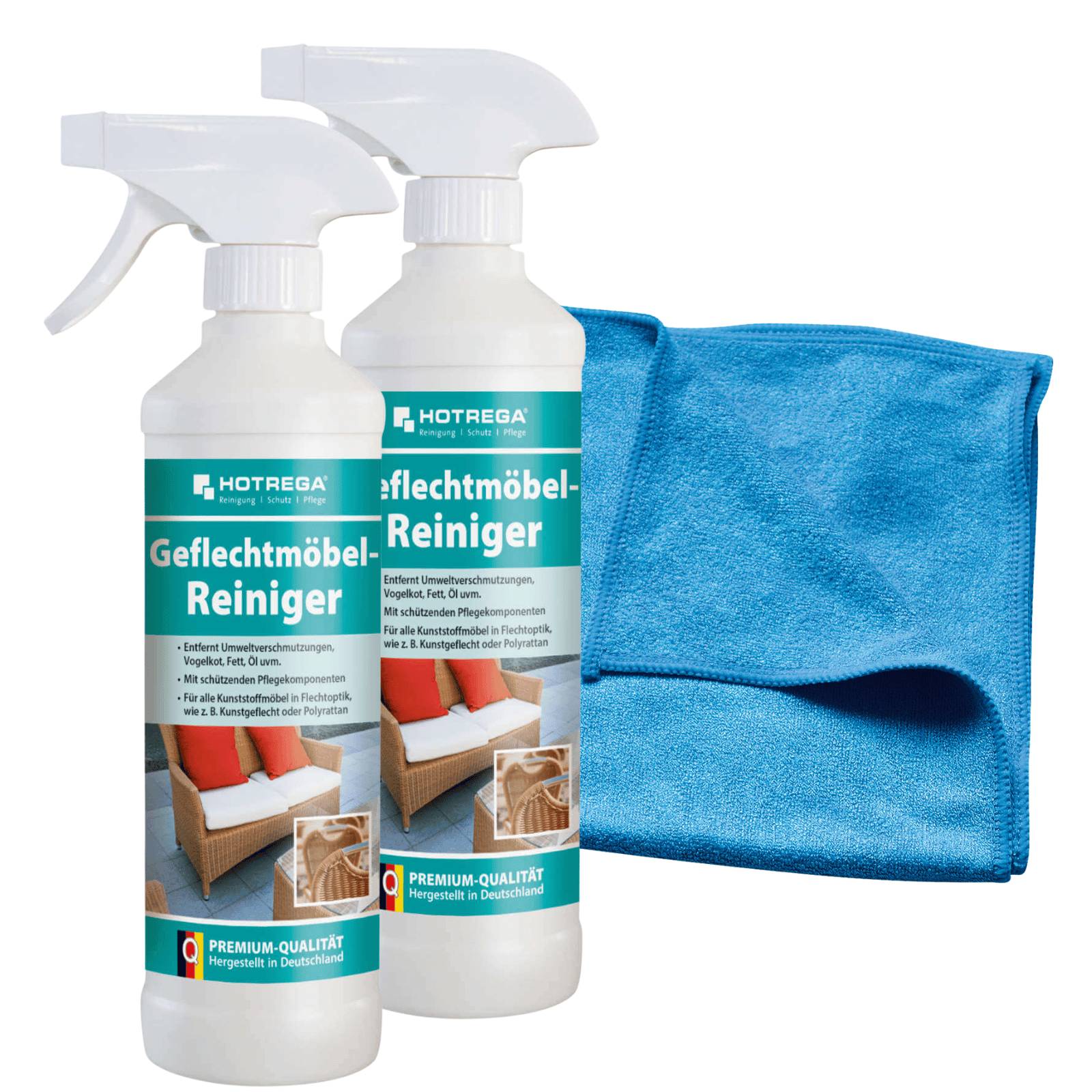 HOTREGA Geflechtmöbel Reiniger Set 3-teilig