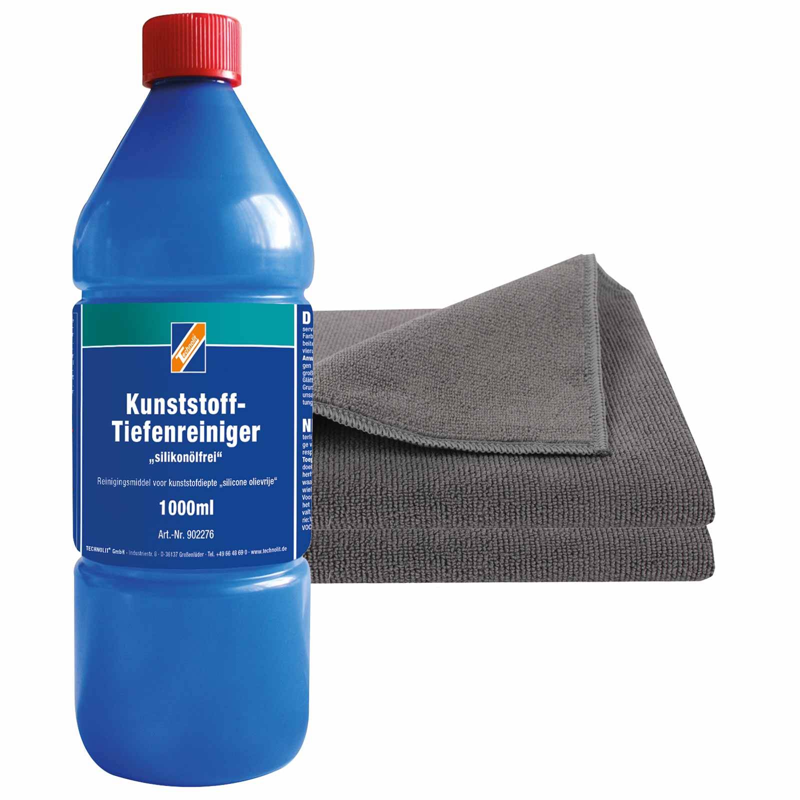 TECHNOLIT Kunststoff-Tiefenreiniger silikonölfrei Set 3-teilig