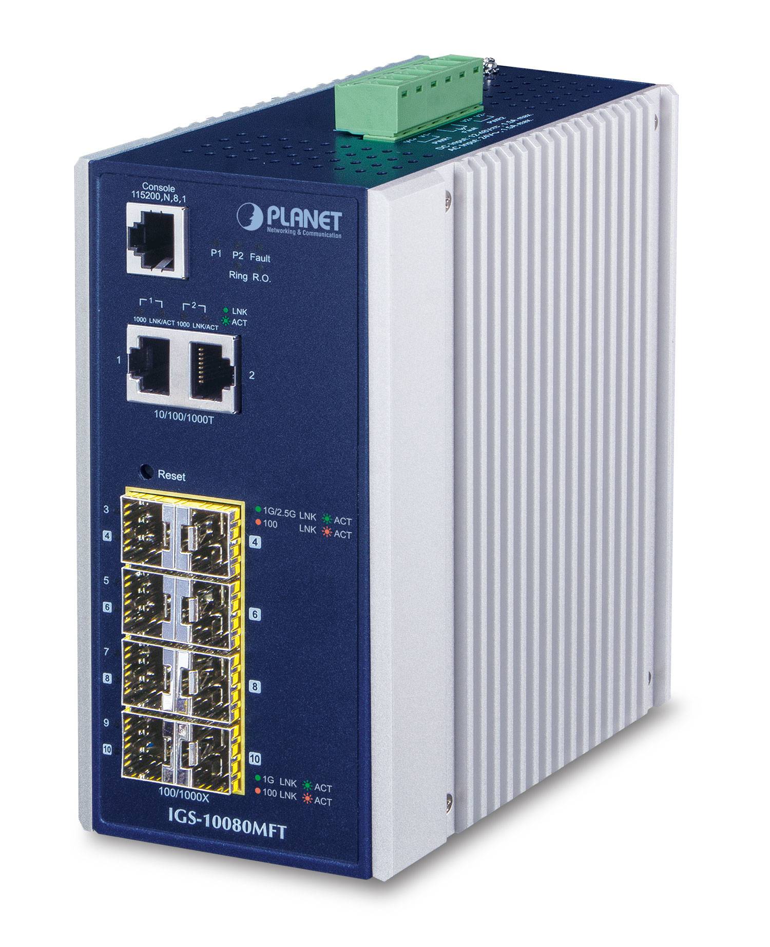 PLANET IGS-10080MFT - Switch - managed - 8 x SFP + 2 x 10/100/1000