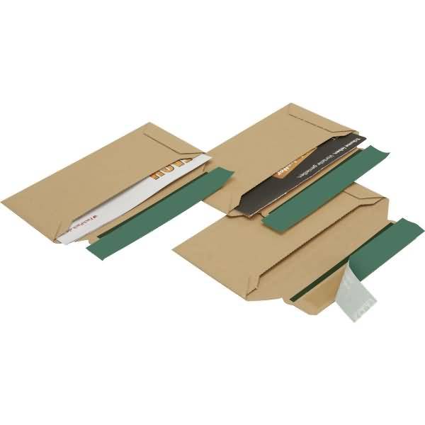 Vollpapptaschen braun 110x220x32mm (DIN Lang) Wellpappe Haftklebung VE=100 Stück