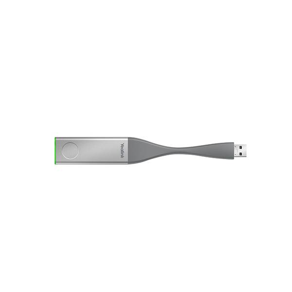 Grauer USB-Stick mit geschwungenem Gehäuse und grüner Endkappe, gezeigt auf weißem Hintergrund.