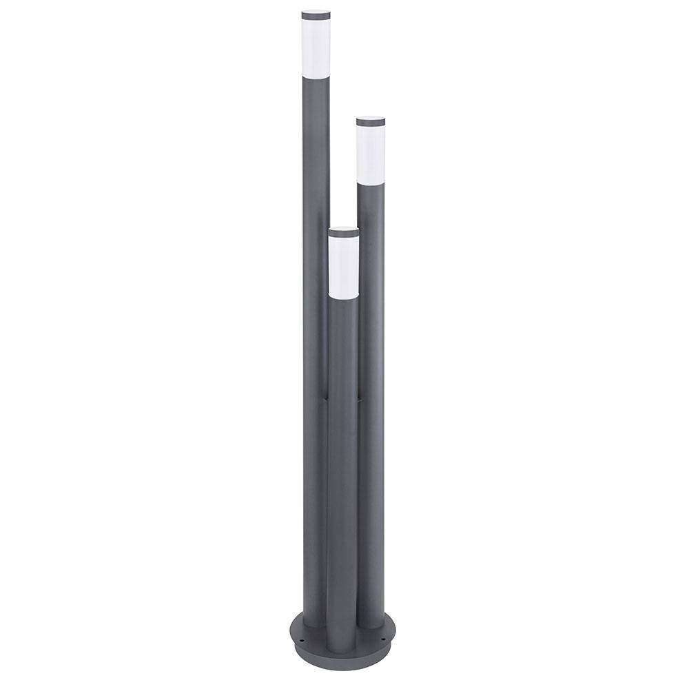 Außen Steh Leuchte Edelstahl anthrazit Garten Stand Lampe 3-Säulen Terrassen Strahler im Set inkl. LED Leuchtmittel