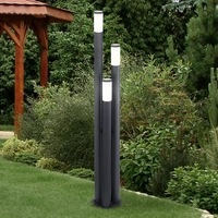 Säulenleuchte für Außen 170 cm Garten Stehlampe Edelstahl Standleuchte Terrasse groß, drei Säulen in anthrazit, 3x E27, 28 cm Säulenleuchte für Außen 170 cm Garten Stehlampe Edelstahl Standleuchte Terrasse groß, drei Säulen in anthrazit, 3x E27, 28 cm